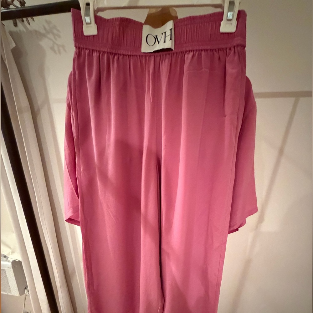 Olivia von Halle Elegant Pink Midi Skirt